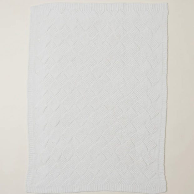 Barefoot Dreams CozyChic Cream Diamond Weave Throw Blanket ~ SALE~ LIMITED QUANTITIES