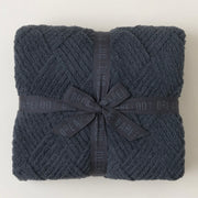 Barefoot Dreams CozyChic Slate Blue Diamond Weave Throw Blanket
