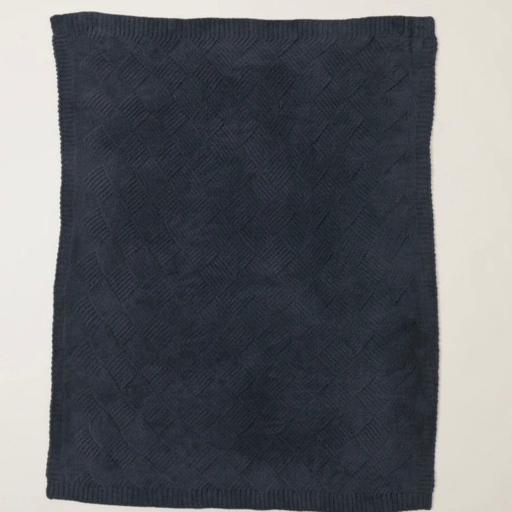 Barefoot Dreams CozyChic Slate Blue Diamond Weave Throw Blanket
