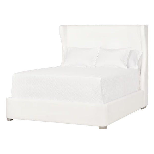 Essentials For Living Balboa Cal King Bed ~ Live Smart Peyton-Pearl Performance Fabric With Natural Gray Oak