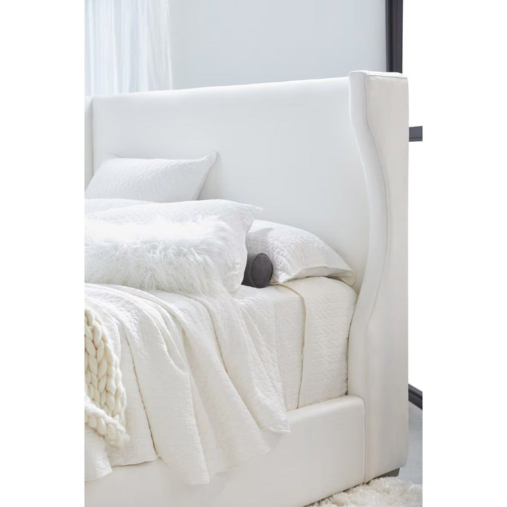 Essentials For Living Balboa Cal King Bed ~ Live Smart Peyton-Pearl Performance Fabric With Natural Gray Oak