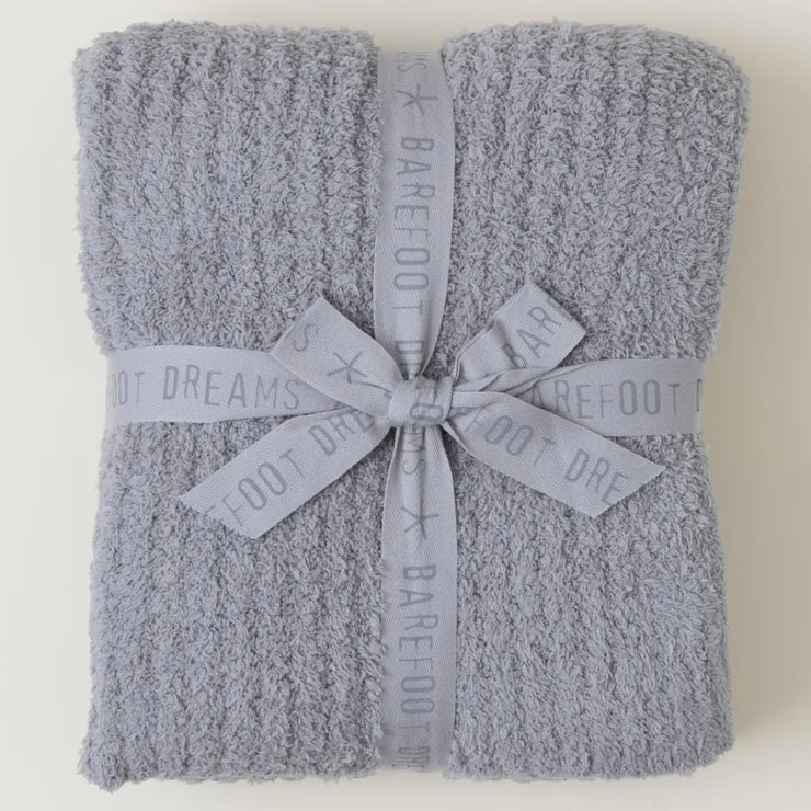 Grey Ribbed Throw Barefoot Dreams CozyChic Dove Gray Ribbed Throw Blanket ...