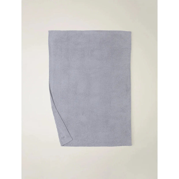 Barefoot Dreams CozyChic Dove Gray Ribbed Throw Blanket