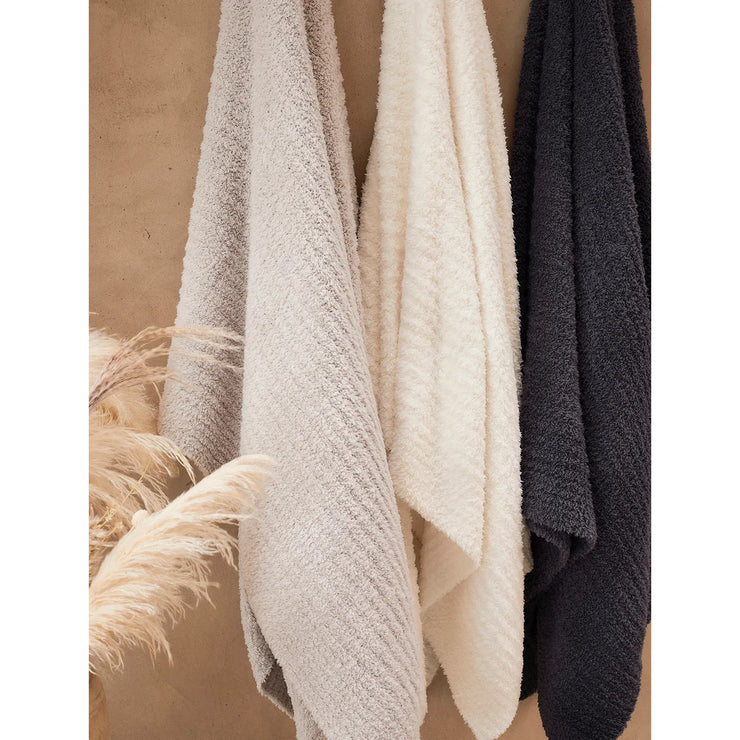 Grey Ribbed Throw Barefoot Dreams CozyChic Dove Gray Ribbed Throw Blanket ...