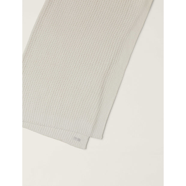 Barefoot Dreams CozyChic Cream Waffle Throw Blanket