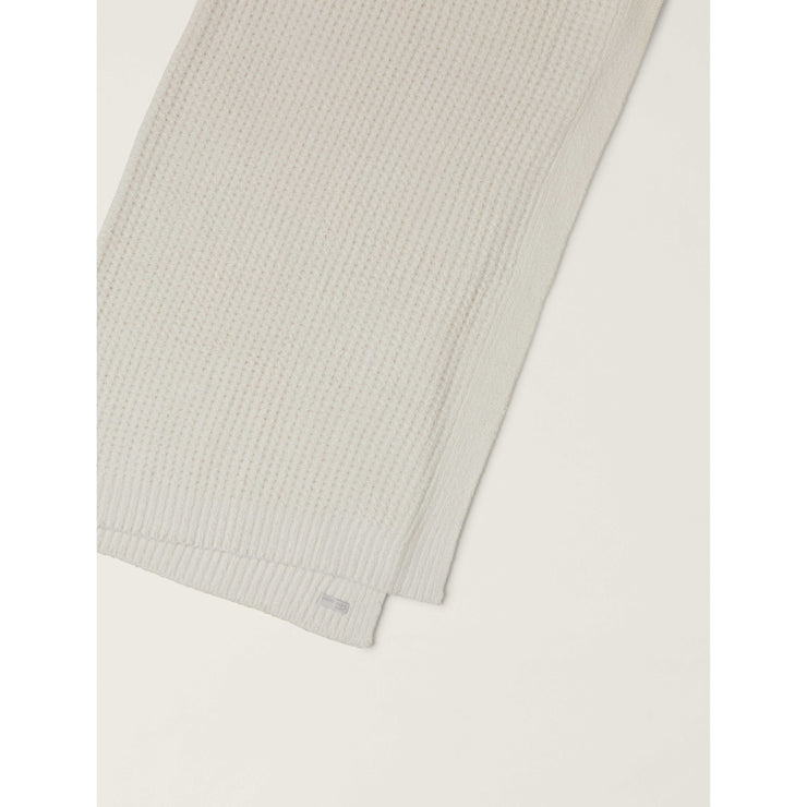 Barefoot Dreams CozyChic Cream Waffle Throw Blanket