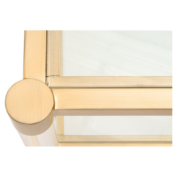Essentials For Living Nouveau Coffee Table ~ Brushed Brass, Lucite, Clear Glass