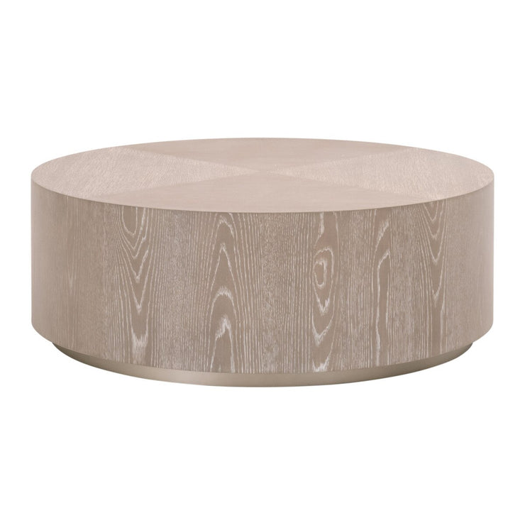 Essentials For Living Roto Large Coffee Table ~ Natural Gray Oak, Brushed Silver
