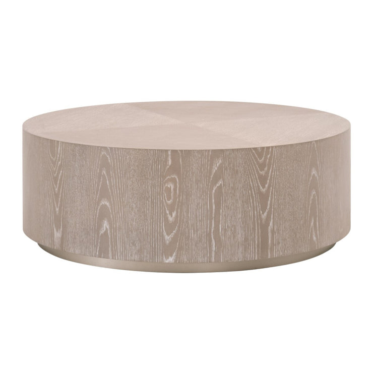 Essentials For Living Roto Large Coffee Table ~ Natural Gray Oak, Brushed Silver