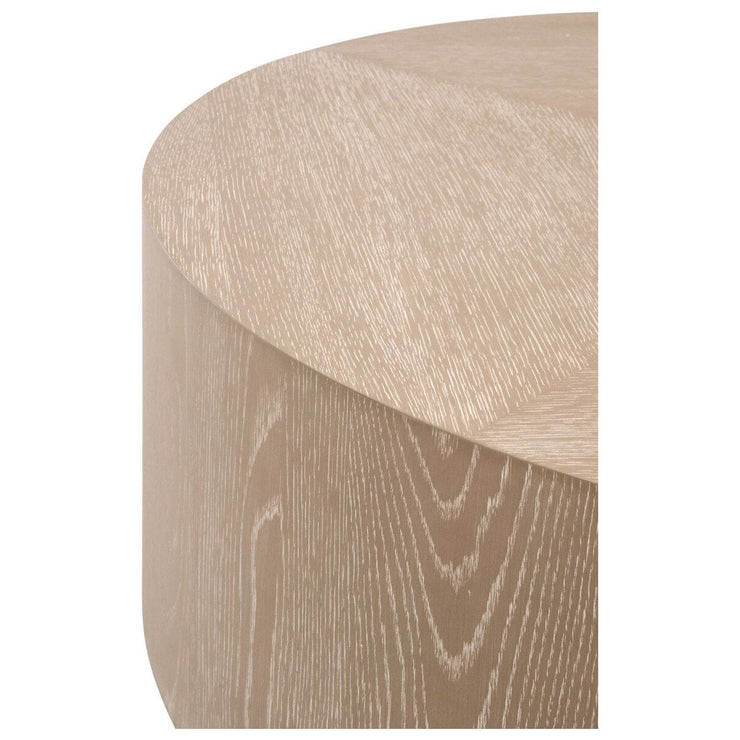 Essentials For Living Roto Large Coffee Table ~ Natural Gray Oak, Brushed Silver