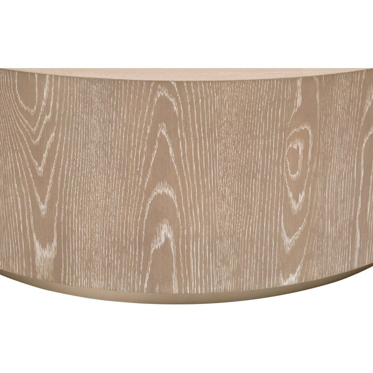 Essentials For Living Roto Large Coffee Table ~ Natural Gray Oak, Brushed Silver