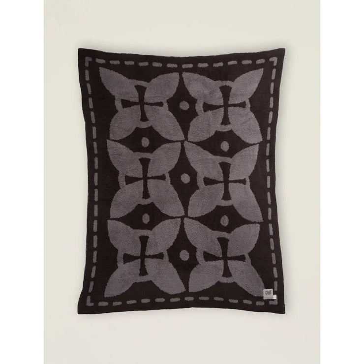 Barefoot Dreams CozyChic Covered in Prayer Throw Blanket ~ Charcoal and Espresso Faith in Prayer