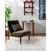 Surya Marsick Modern Olive Green Armless Accent Chair With Wood Legs