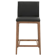 Essentials For Living Alex Counter Stool ~ Sable Top Grain Leather With Walnut Wood Frame