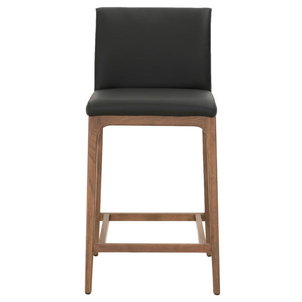Essentials For Living Alex Counter Stool ~ Sable Top Grain Leather With Walnut Wood Frame