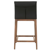 Essentials For Living Alex Counter Stool ~ Sable Top Grain Leather With Walnut Wood Frame