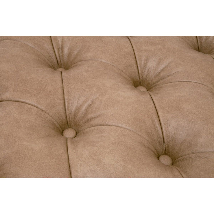 Essentials For Living Townsend Tufted Upholstered Coffee Table ~ Ivanhoe-Toast, Natural Gray Ash