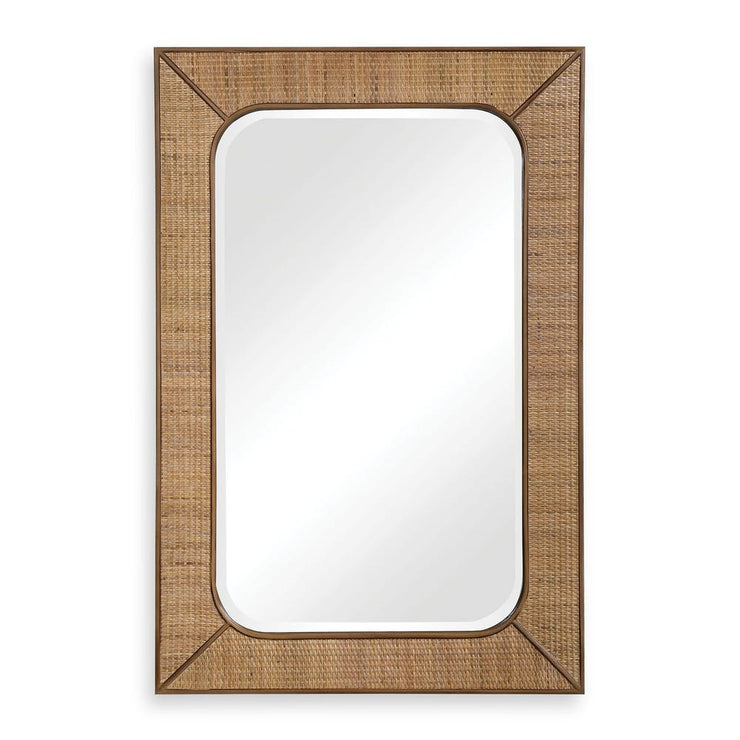Uttermost Tahiti Woven Rattan Warm Maple Stain Mirror