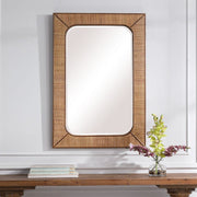 Uttermost Tahiti Woven Rattan Warm Maple Stain Mirror
