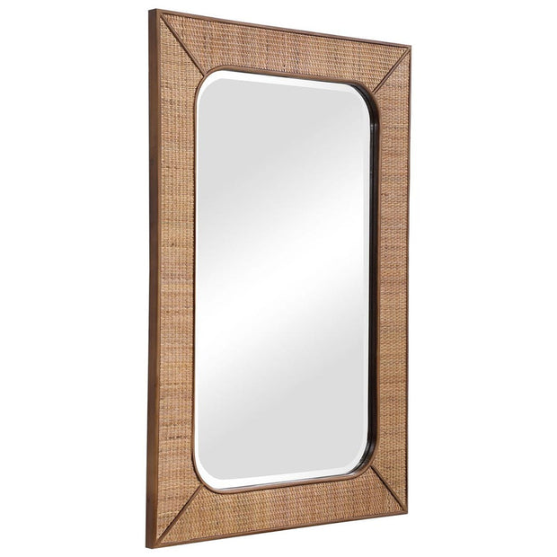 Uttermost Tahiti Woven Rattan Warm Maple Stain Mirror