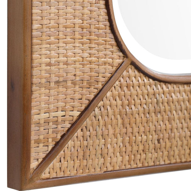 Uttermost Tahiti Woven Rattan Warm Maple Stain Mirror