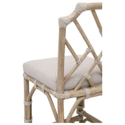 Essentials For Living Bayview Counter Stool ~ Taupe & White Flat Rope, Performance Pumice Fabric With Natural Gray Mahogany Frame