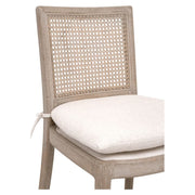 Essentials For Living Blume Counter Stool ~ Textured Cream Linen Fabric With Natural Gray Oak & Cane Frame