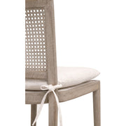 Essentials For Living Blume Counter Stool ~ Textured Cream Linen Fabric With Natural Gray Oak & Cane Frame