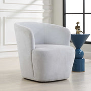 Uttermost Mist Cloud Blue Barrel Swivel Chair