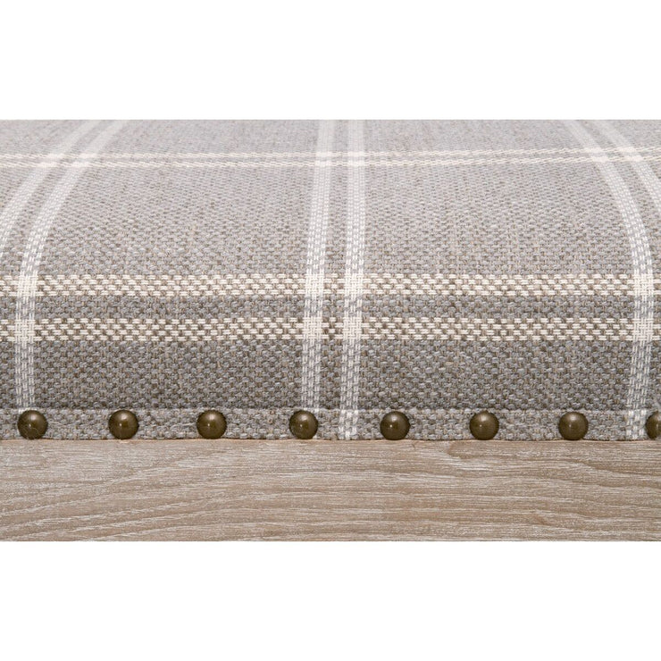 Essentials For Living Townsend Upholstered Coffee Table ~ LiveSmart Walden-Stone, Natural Gray Ash, Gold Nails