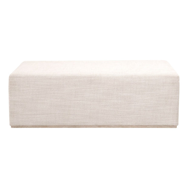 Essentials For Living Wexford Upholstered Coffee Table ~ Bleached Oak, Performance Bisque Linen