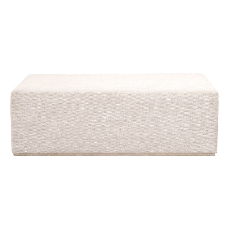 Essentials For Living Wexford Upholstered Coffee Table ~ Bleached Oak, Performance Bisque Linen