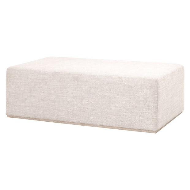 Essentials For Living Wexford Upholstered Coffee Table ~ Bleached Oak, Performance Bisque Linen