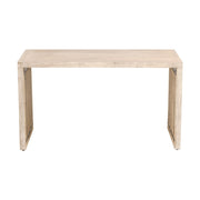 Essentials For Living Wexford Upholstered Coffee Table ~ Bleached Oak, Performance Bisque Linen