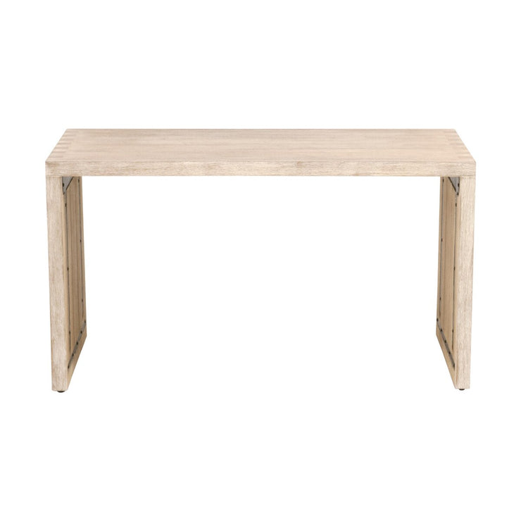 Essentials For Living Wexford Upholstered Coffee Table ~ Bleached Oak, Performance Bisque Linen