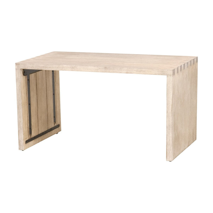 Essentials For Living Wexford Upholstered Coffee Table ~ Bleached Oak, Performance Bisque Linen