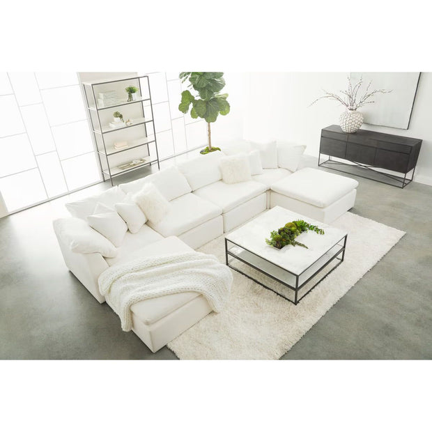 Essentials For Living Sky Modular Ottoman ~ LiveSmart Peyton-Pearl Performance Fabric