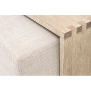 Essentials For Living Wexford Upholstered Coffee Table ~ Bleached Oak, Performance Bisque Linen