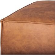 Surya Medford Modern Rustic Faux Brown Leather Ottoman MEF-001