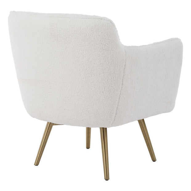 Uttermost Oasis Plush White Faux Sheepskin Swivel Chair