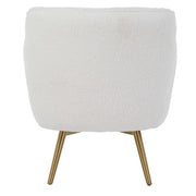Uttermost Oasis Plush White Faux Sheepskin Swivel Chair