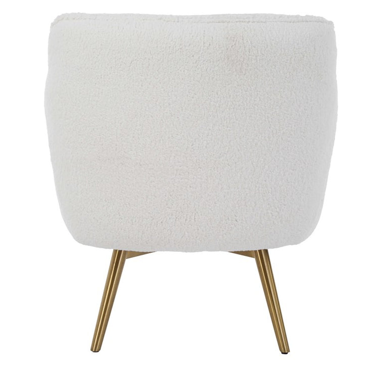 Uttermost Oasis Plush White Faux Sheepskin Swivel Chair