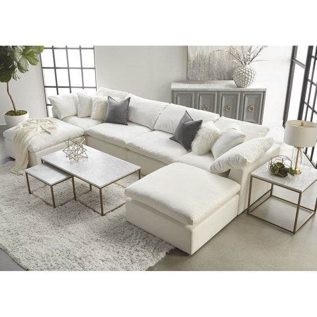 Essentials For Living Sky Modular Ottoman ~ LiveSmart Peyton-Pearl Performance Fabric