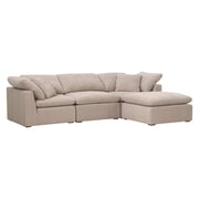 Essentials For Living Sky Modular Armless Chair Latte Micro Boucle Performance Fabric