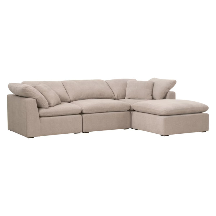 Essentials For Living Sky Modular Armless Chair Latte Micro Boucle Performance Fabric