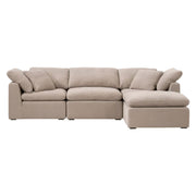 Essentials For Living Sky Modular Armless Chair Latte Micro Boucle Performance Fabric