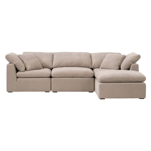 Essentials For Living Sky Modular Armless Chair Latte Micro Boucle Performance Fabric