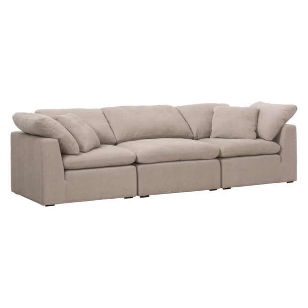 Essentials For Living Sky Modular Armless Chair Latte Micro Boucle Performance Fabric