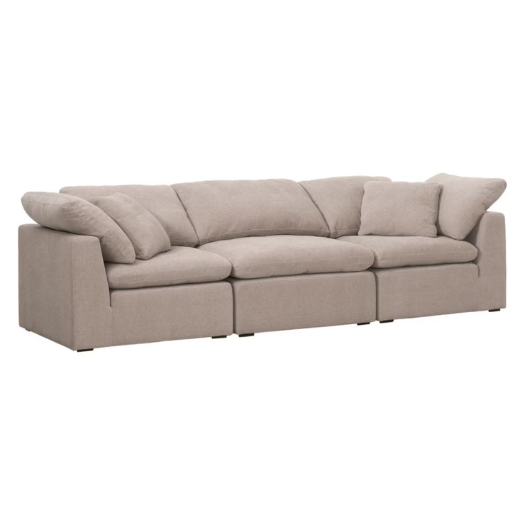 Essentials For Living Sky Modular Armless Chair Latte Micro Boucle Performance Fabric