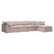 Essentials For Living Sky Modular Armless Chair Latte Micro Boucle Performance Fabric